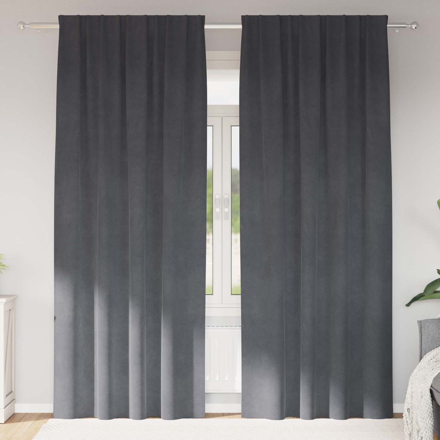 Verduisterende Gordijnen 2 Pcs Fluweel Lichtgrijs