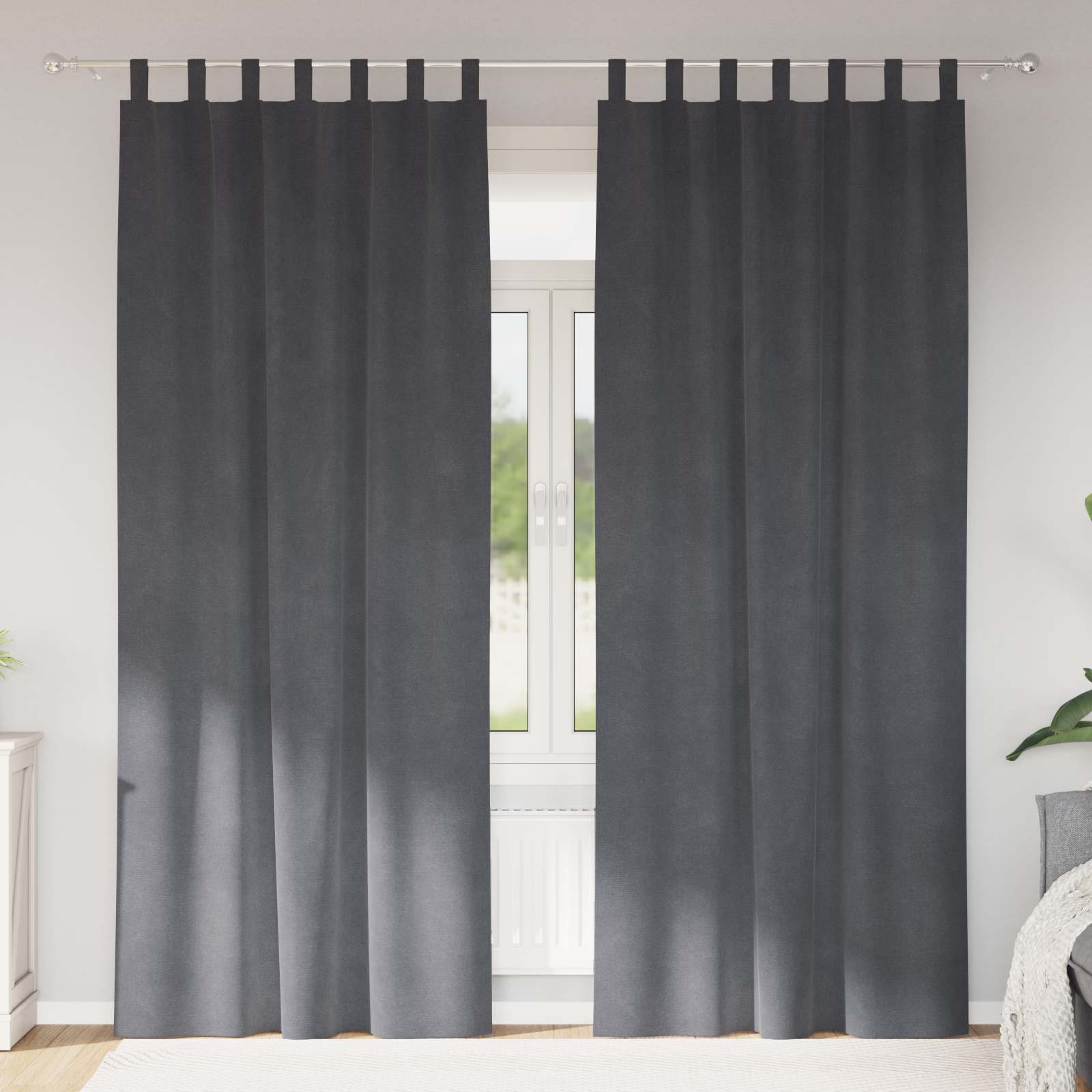 Verduisterende Gordijnen 2 Pcs Fluweel Lichtgrijs