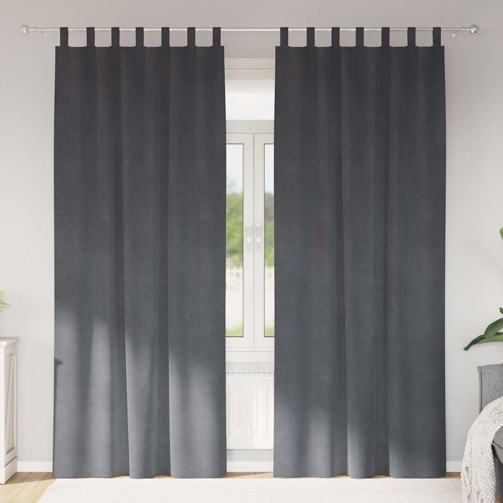 Verduisterende Gordijnen 2 Pcs Fluweel Lichtgrijs