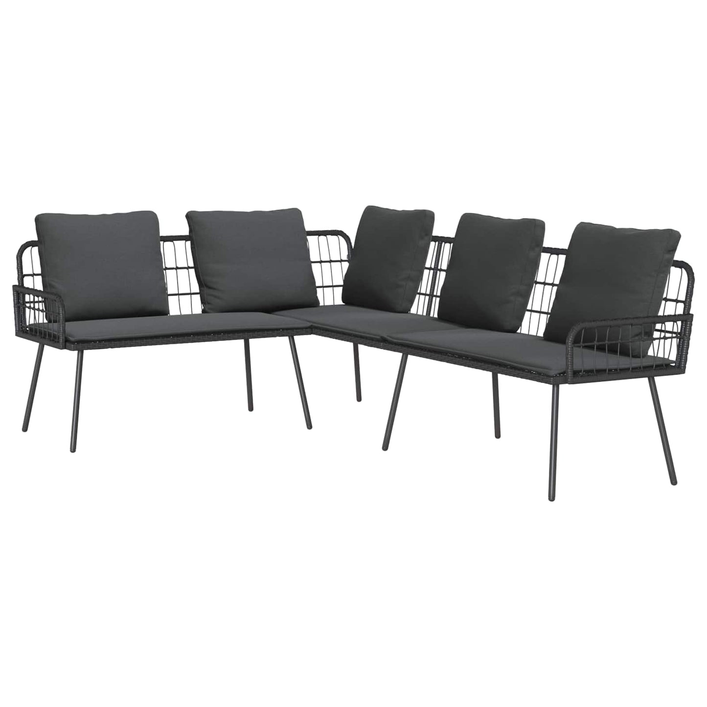 Bank Met Kussen Antraciet 173 X 231 X 90Cm Staal
