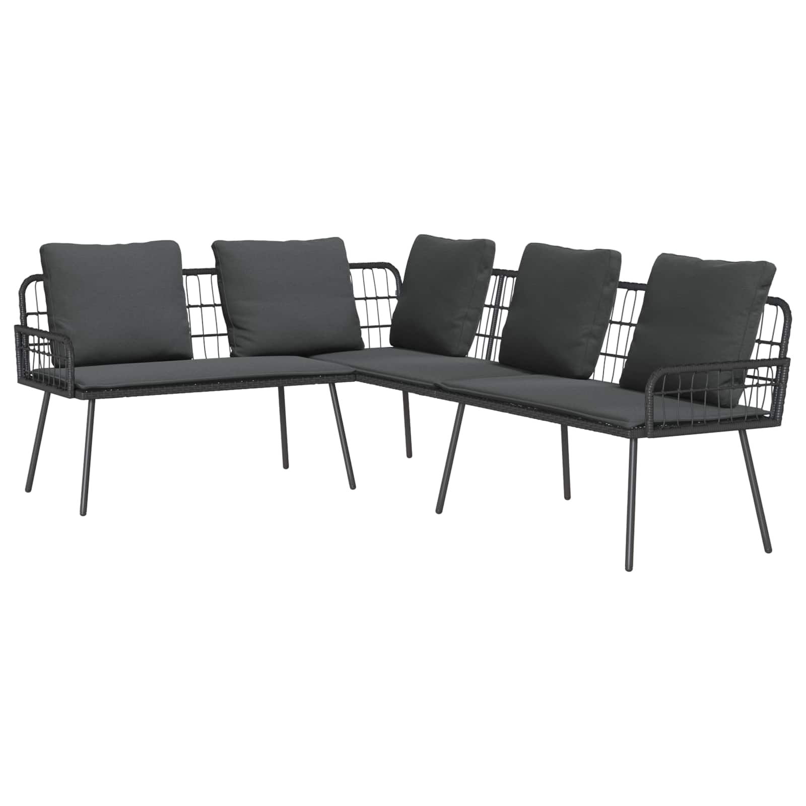 Bank Met Kussen Antraciet 173 X 231 X 90Cm Staal