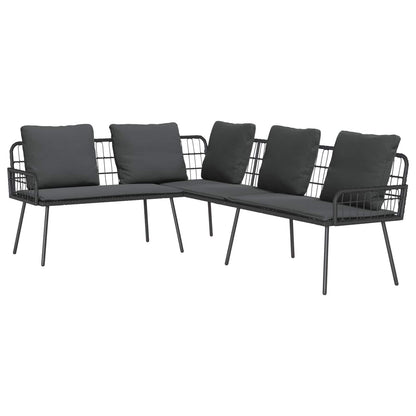 Bank Met Kussen Antraciet 173 X 231 X 90Cm Staal