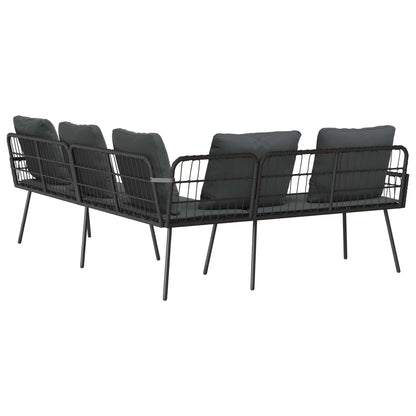 Bank Met Kussen Antraciet 173 X 231 X 90Cm Staal
