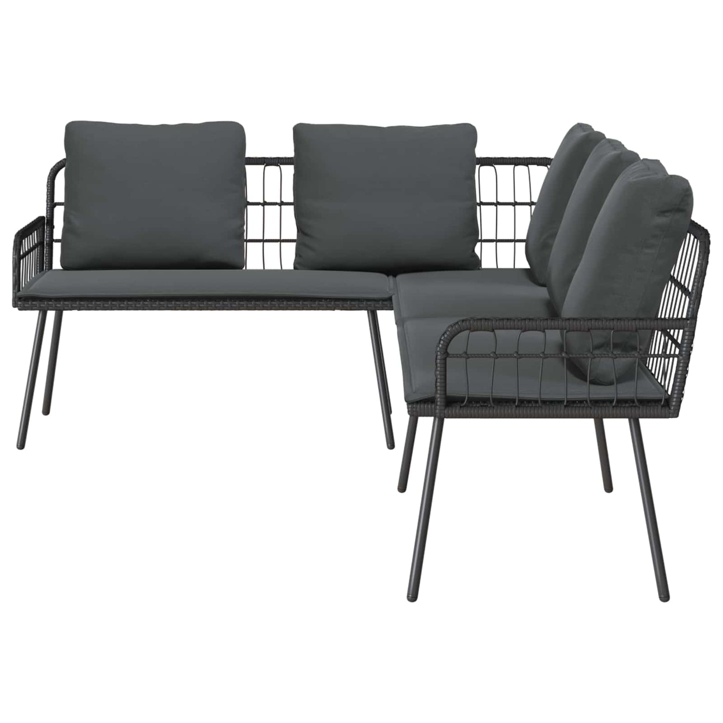 Bank Met Kussen Antraciet 173 X 231 X 90Cm Staal