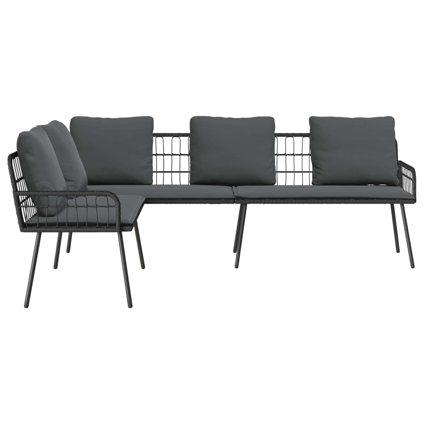 Bank Met Kussen Antraciet 173 X 231 X 90Cm Staal