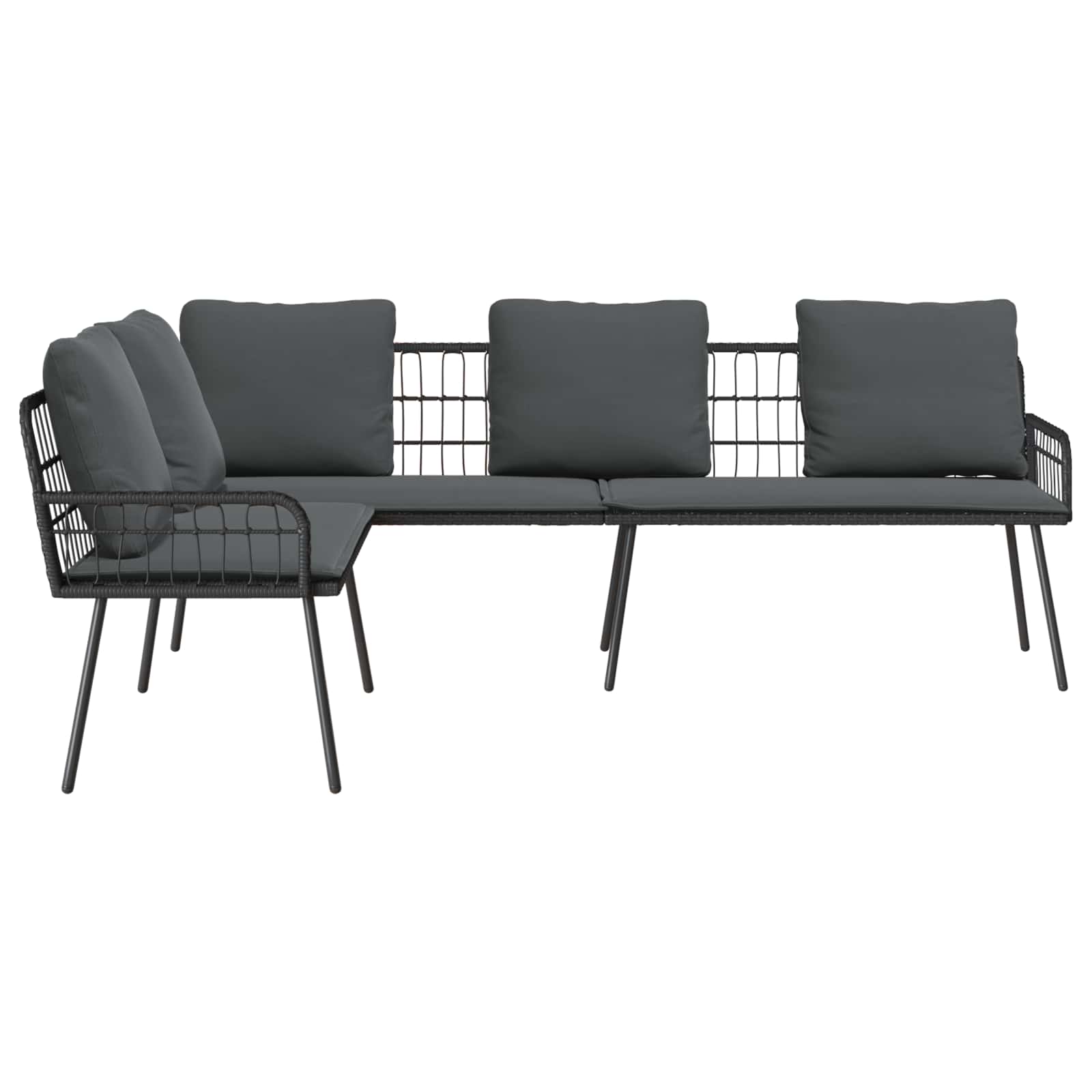 Bank Met Kussen Antraciet 173 X 231 X 90Cm Staal