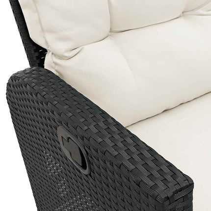 Verstelbare Tuinbank Met Kussens L-Vormig Poly Rattan