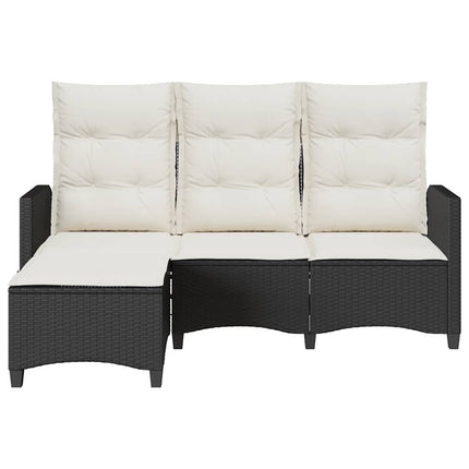 Verstelbare Tuinbank Met Kussens L-Vormig Poly Rattan