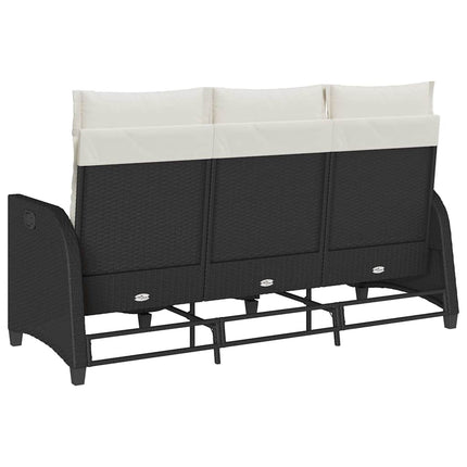 Verstelbare Tuinbank Met Kussens L-Vormig Poly Rattan
