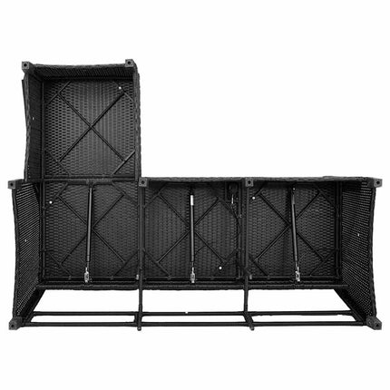 Verstelbare Tuinbank Met Kussens L-Vormig Poly Rattan