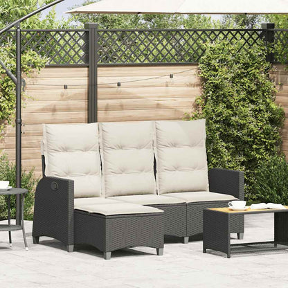 Verstelbare Tuinbank Met Kussens L-Vormig Poly Rattan
