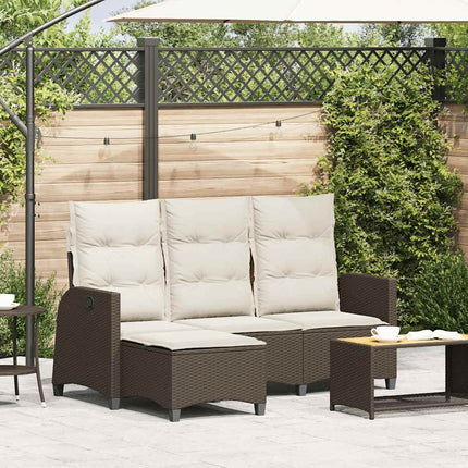 Verstelbare Tuinbank Met Kussens L-Vormig Poly Rattan