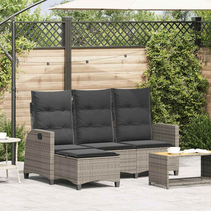 Verstelbare Tuinbank Met Kussens L-Vormig Poly Rattan