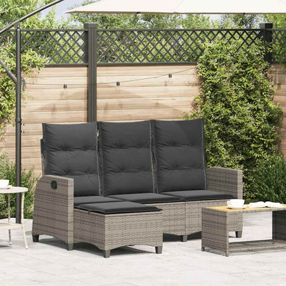 Verstelbare Tuinbank Met Kussens L-Vormig Poly Rattan