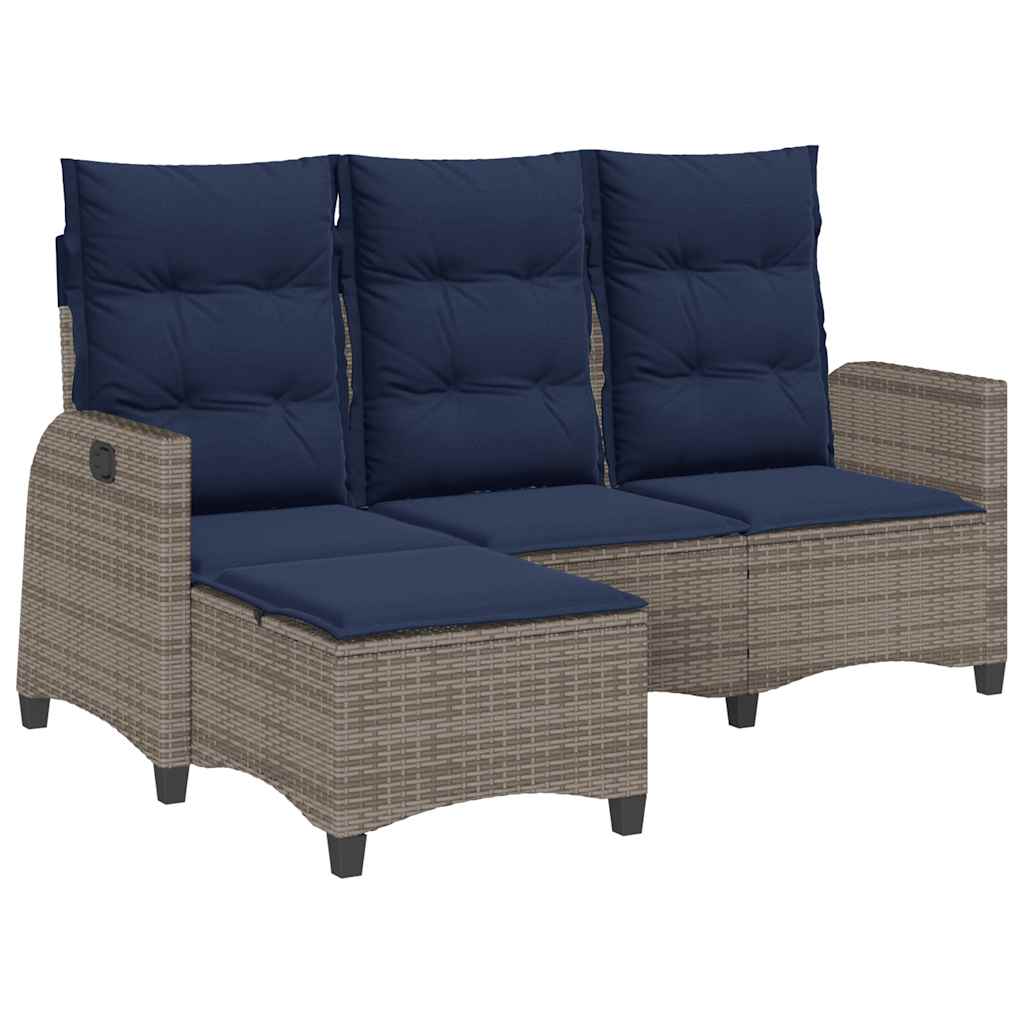 Verstelbare Tuinbank Met Kussens L-Vormig Poly Rattan