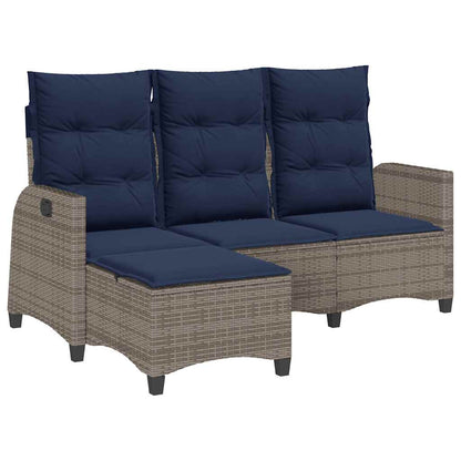 Verstelbare Tuinbank Met Kussens L-Vormig Poly Rattan