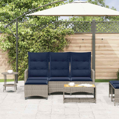 Verstelbare Tuinbank Met Kussens L-Vormig Poly Rattan