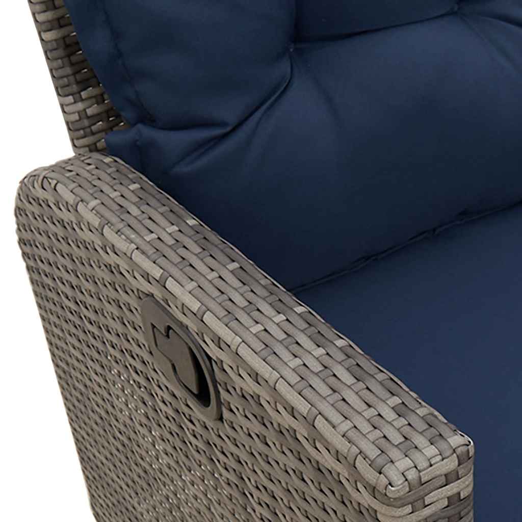 Verstelbare Tuinbank Met Kussens L-Vormig Poly Rattan