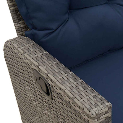 Verstelbare Tuinbank Met Kussens L-Vormig Poly Rattan