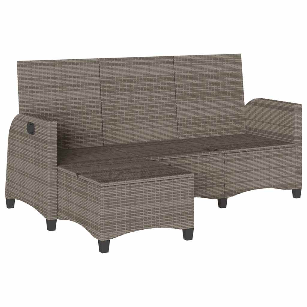 Verstelbare Tuinbank Met Kussens L-Vormig Poly Rattan