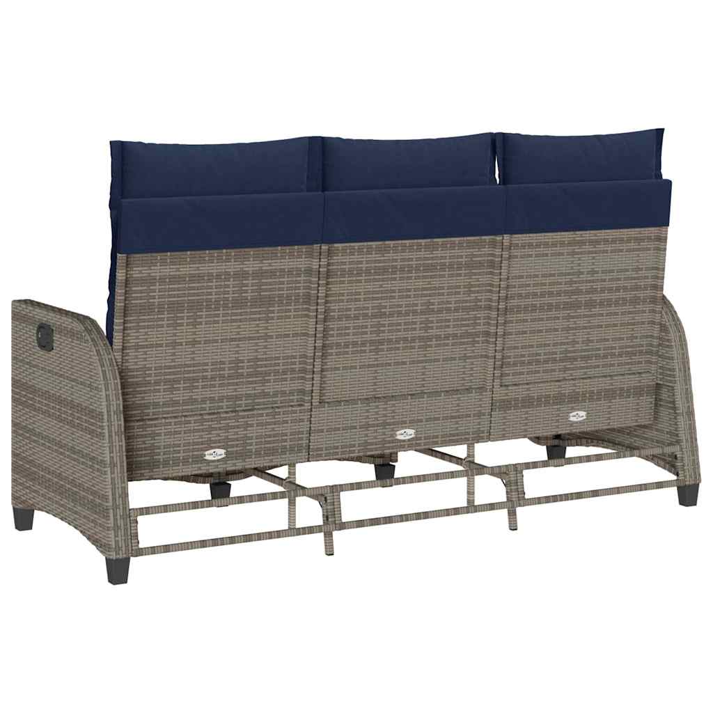 Verstelbare Tuinbank Met Kussens L-Vormig Poly Rattan