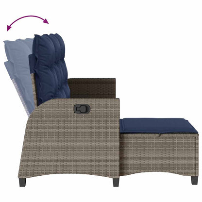 Verstelbare Tuinbank Met Kussens L-Vormig Poly Rattan