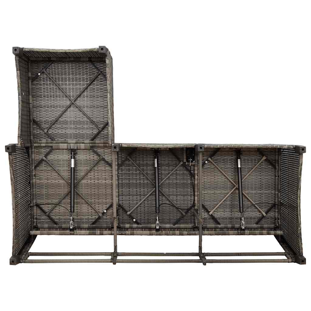 Verstelbare Tuinbank Met Kussens L-Vormig Poly Rattan