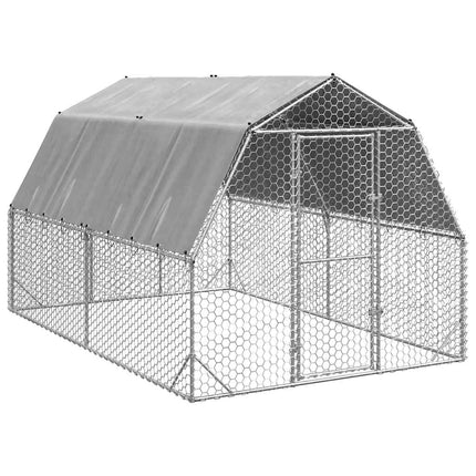 Kippenren Met Dak 2,5X6X2,25 M Gegalvaniseerd Staal