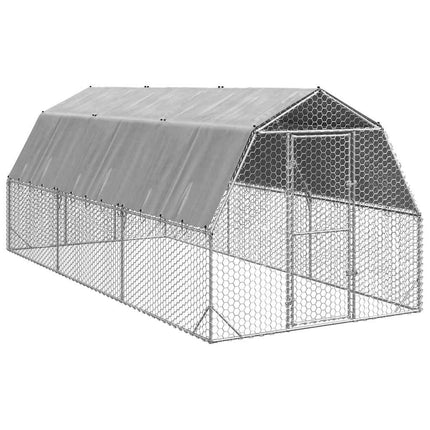 Kippenren Met Dak 2,5X6X2,25 M Gegalvaniseerd Staal