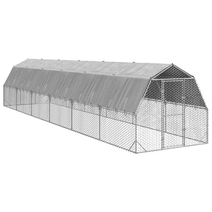 Kippenren Met Dak 2,5X6X2,25 M Gegalvaniseerd Staal