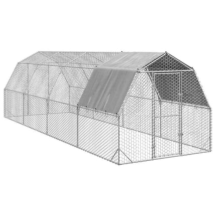 Kippenren Met Dak 2,5X12X2,25 M Gegalvaniseerd Staal
