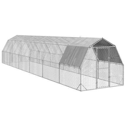 Kippenren Met Dak 2,5X12X2,25 M Gegalvaniseerd Staal