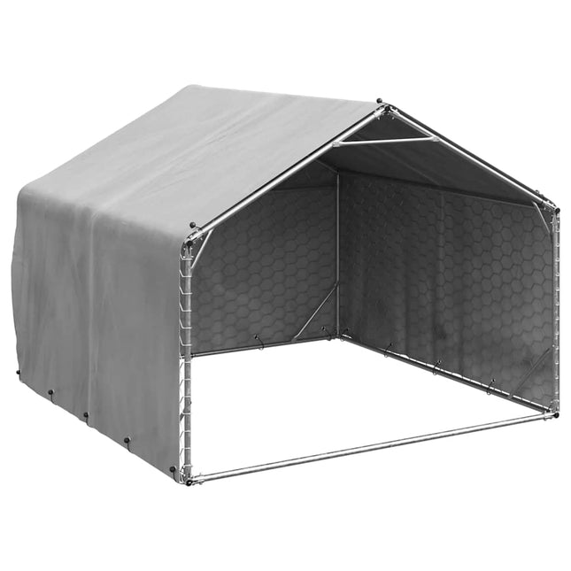 Hondenhok Voor Buiten Met Hoes 2X2X1,5 M Gegalvaniseerd Staal