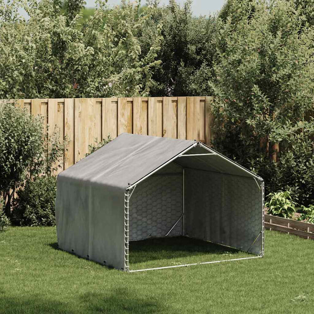 Hondenhok Voor Buiten Met Hoes 2X2X1,5 M Gegalvaniseerd Staal