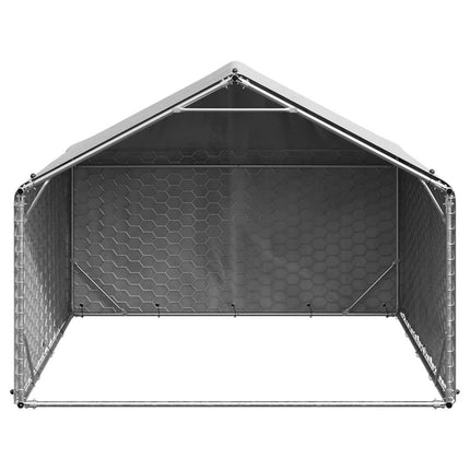 Hondenhok Voor Buiten Met Hoes 2X2X1,5 M Gegalvaniseerd Staal