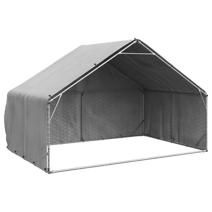 Hondenhok Voor Buiten Met Hoes 2X2X1,5 M Gegalvaniseerd Staal