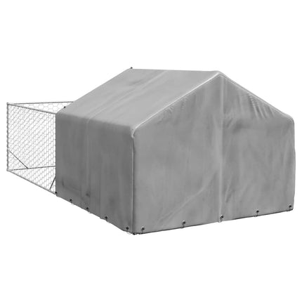 Hondenkennel Met Ren 5X2X1,5 M Gegalvaniseerd Staal