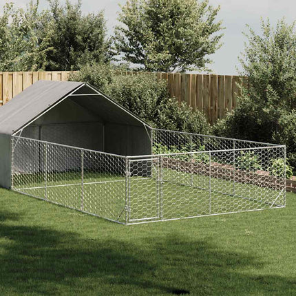 Hondenkennel Met Ren 5X2X1,5 M Gegalvaniseerd Staal