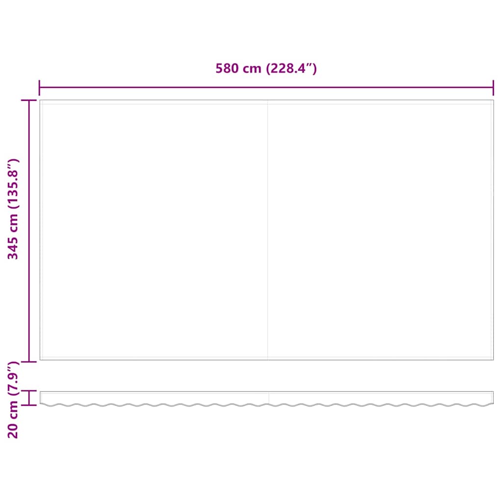 Vervangingsdoek Voor Zonnescherm Wit 580 X 345 Cm Polyester Wit