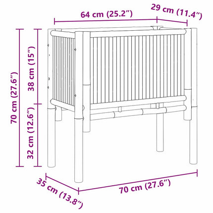 Verhoogd Bed Bruin 70 X 35 X Bamboe