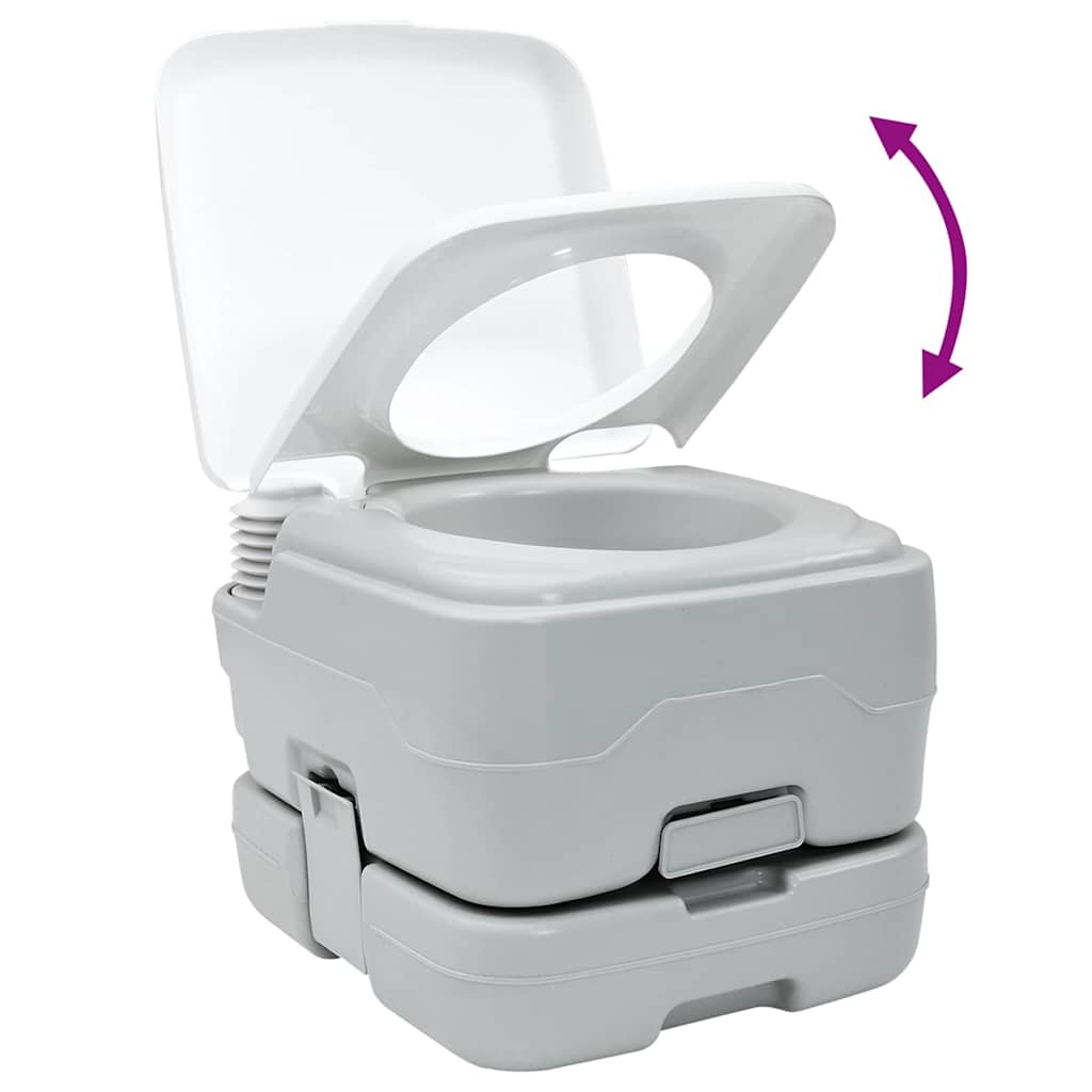 Camping Toilet Grijs en Wit 41,5 x 36,5 x 30 cm Polyetheen