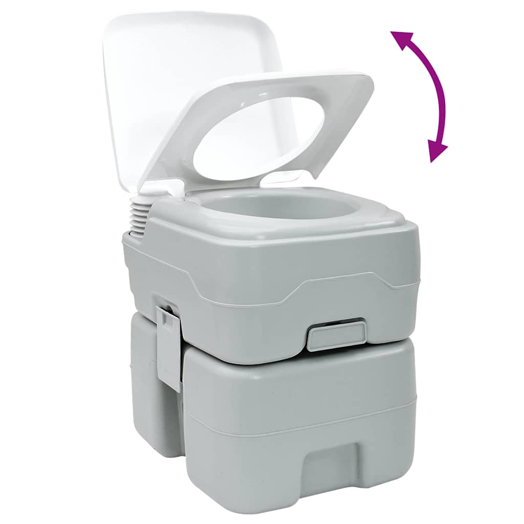 Camping Toilet Grijs en Wit 41,5 x 36,5 x 42 cm Polyetheen