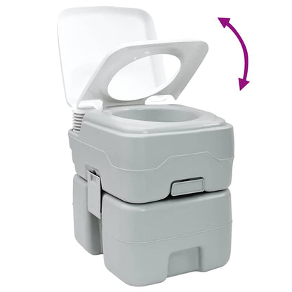 Camping Toilet Grijs en Wit 41,5 x 36,5 x 42 cm Polyetheen