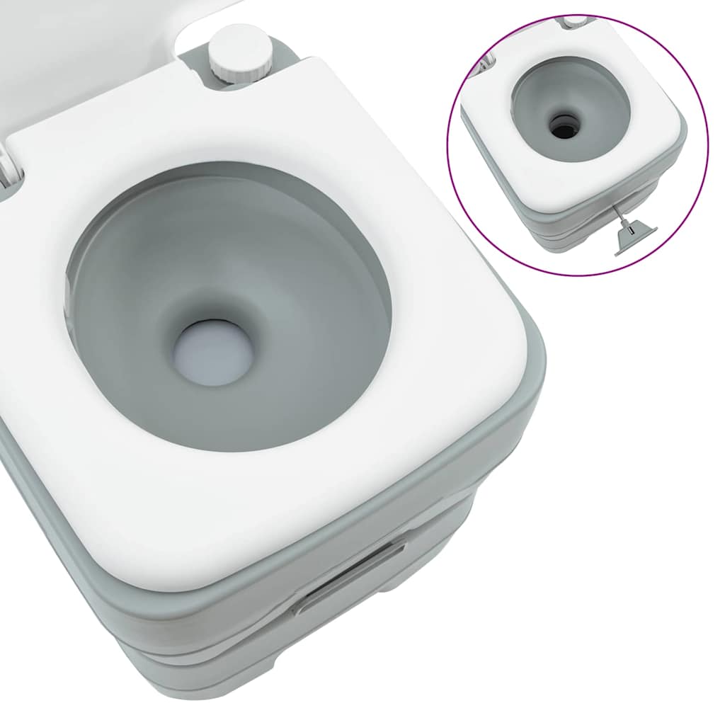 Camping Toilet Grijs 41.5 x 36.5 x 42 cm Kunststof
