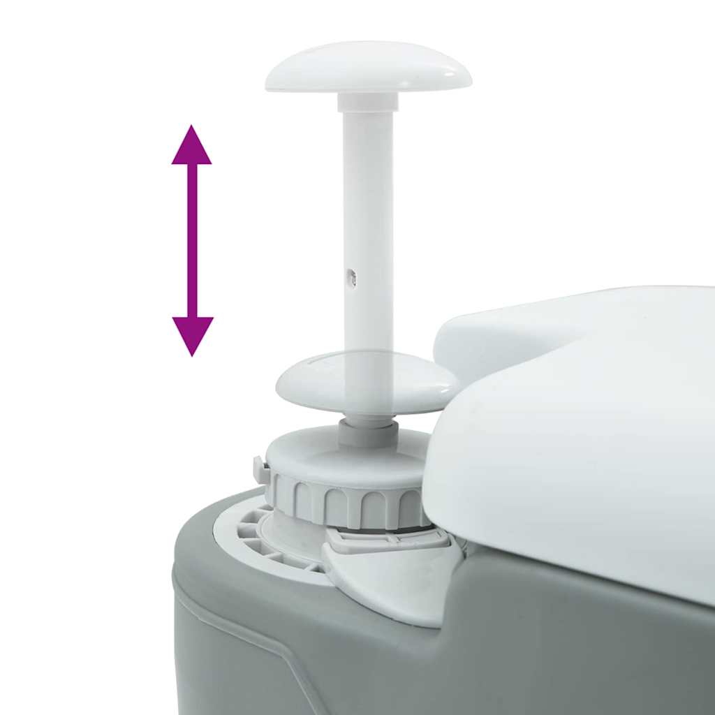 Camping Toilet Grijs 41.5 x 36.5 x 42 cm Kunststof