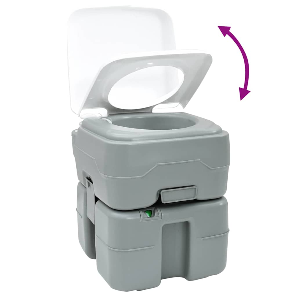 Camping Toilet Grijs 41.5 x 36.5 x 42 cm Kunststof