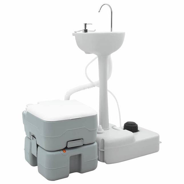 Camping Toilet Set 2 Pcs Grijs 50,5 X 33 X 103 Cm