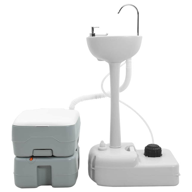 Camping Toilet Set 2 Pcs Grijs 50,5 X 33 X 103 Cm