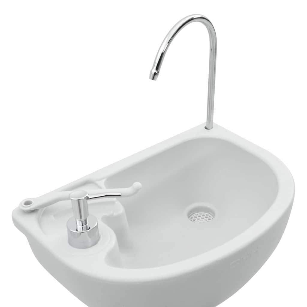 Camping Toilet 2 pcs Grijs en Wit Hoogwaardig polyethyleen
