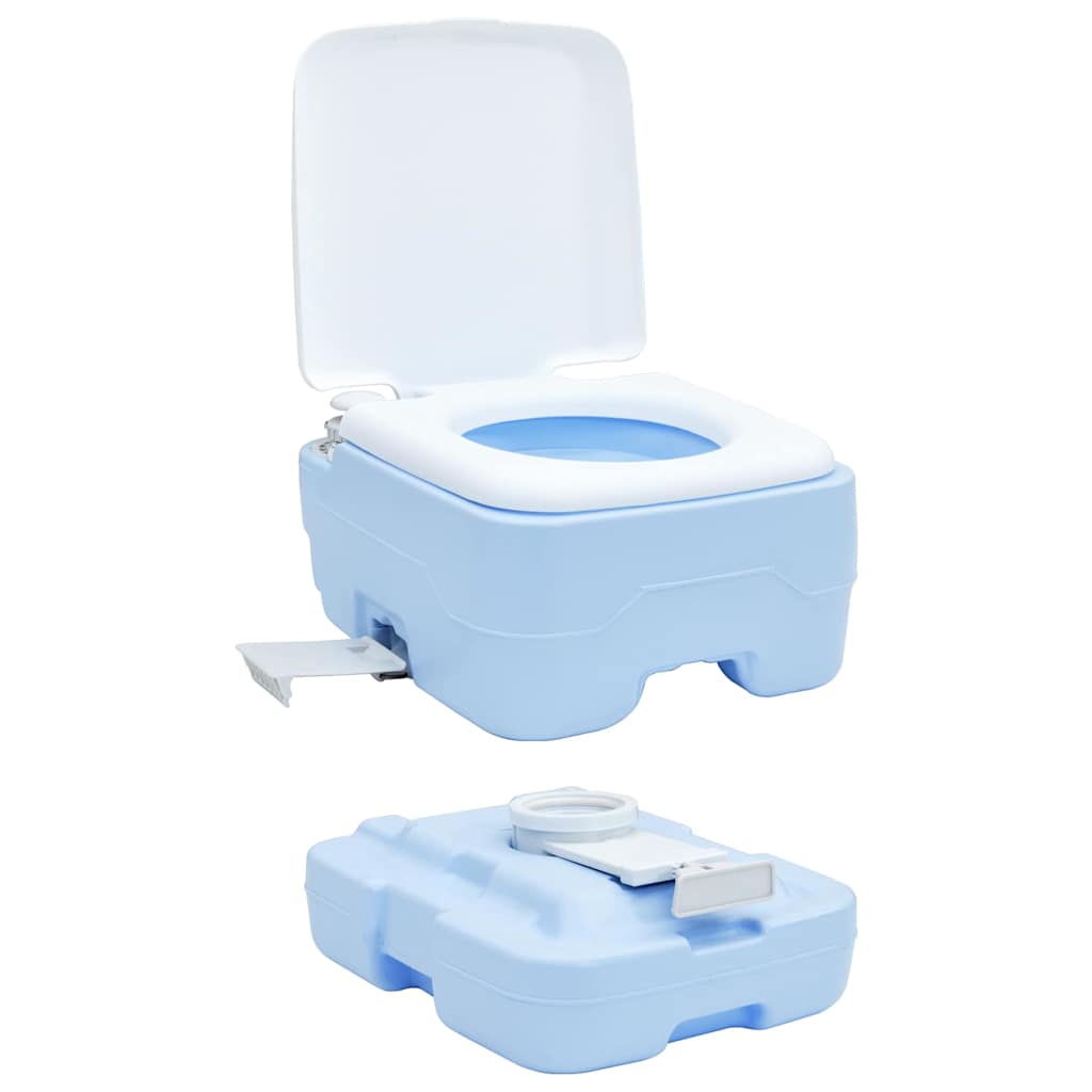 Camping Toilet Lichtblauw en Wit 41,5 x 36,5 x 30 cm Polyetheen